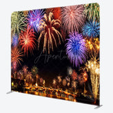 Aperturee - Aperturee Colorful Sparkle Night Scene Square Tension Backdrop